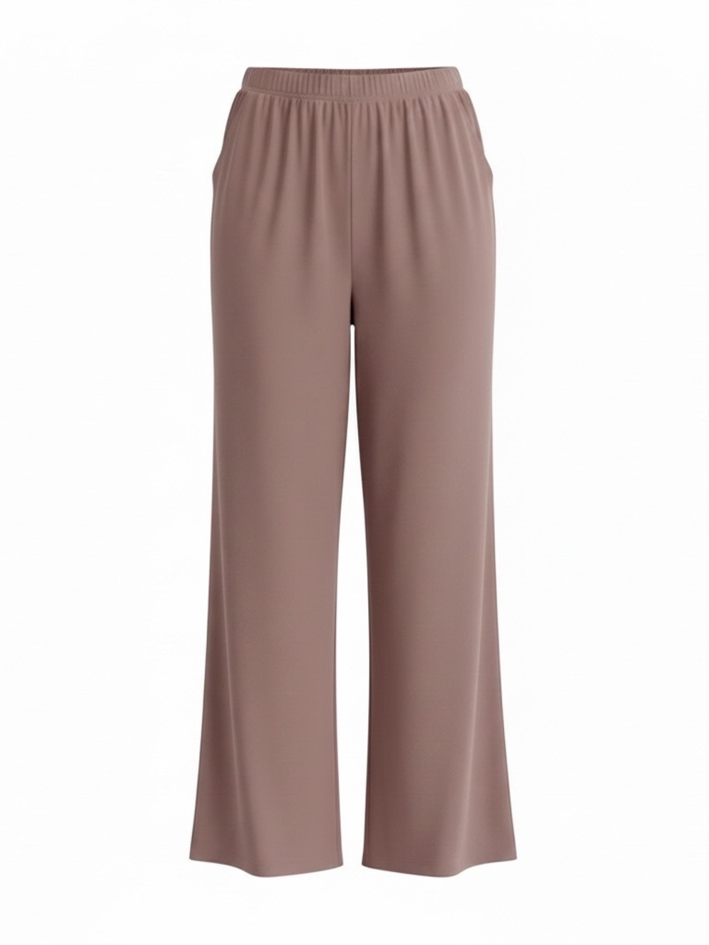 Attitudes by Renee Wide-Leg Pull-On Pants in Taupe